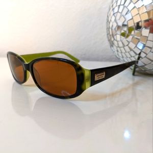 Kate Spade Y2K style Paxton tortoise and green sunglasses